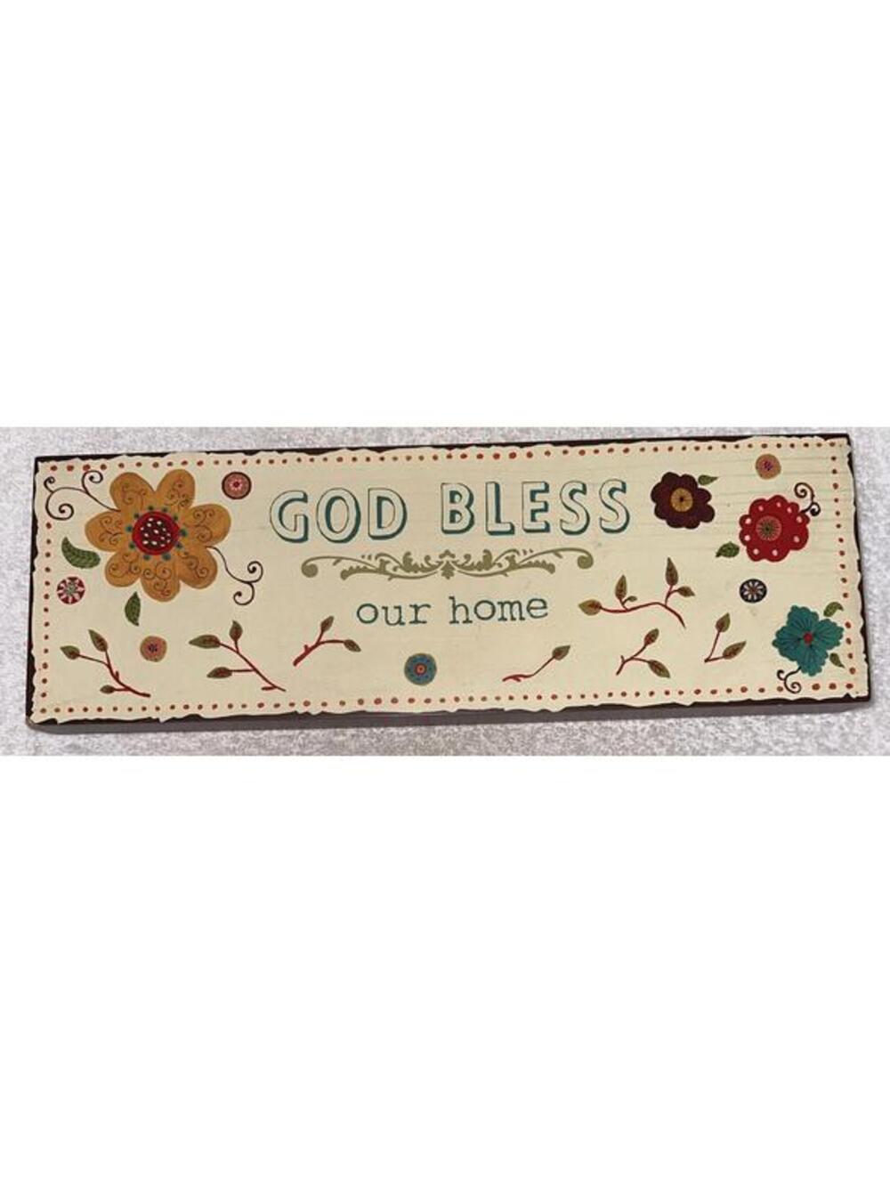 God Bless Our Home Hand Painted Wood Sign Farmhouse Decor